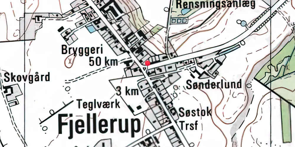 Historisk kort over Fjellerup Station