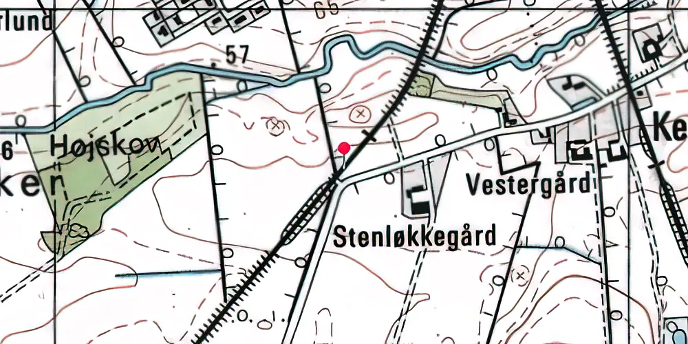 Historisk kort over Boltinggård Trinbræt