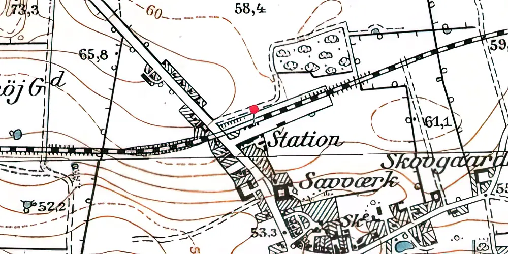 Historisk kort over Espe Station