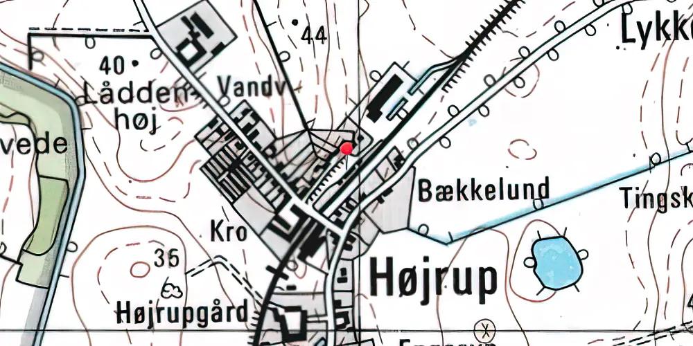 Historisk kort over Højrup Station 