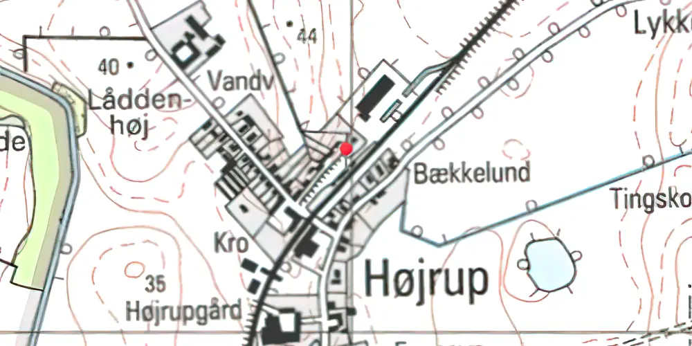 Historisk kort over Højrup Station