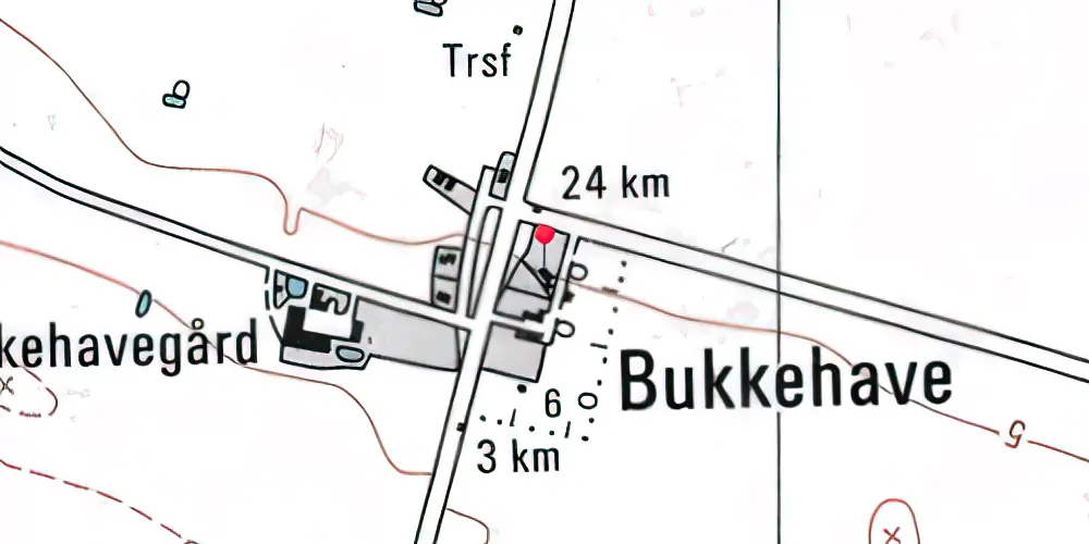 Historisk kort over Bukkehave Holdeplads