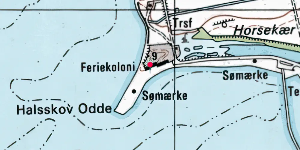 Historisk kort over Halsskov Isbådsstation