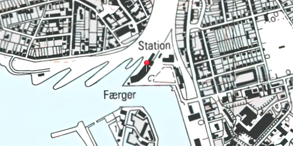 Historisk kort over Korsør Station [1907-1997]