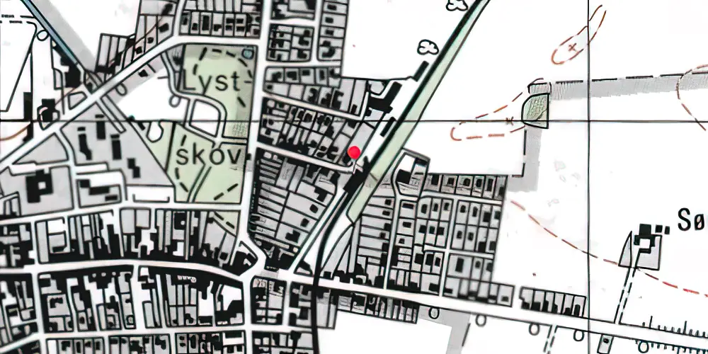 Historisk kort over Rødby Station
