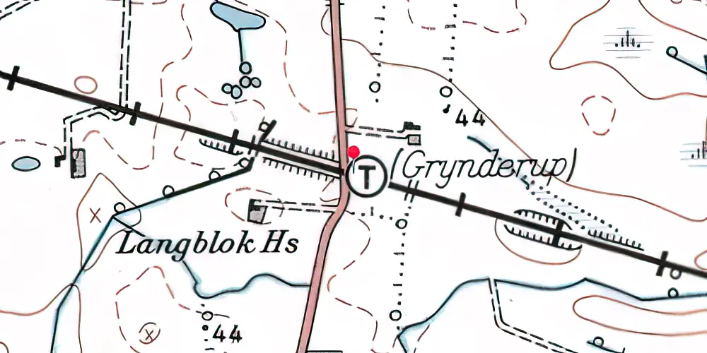 Historisk kort over Grynderup Trinbræt 