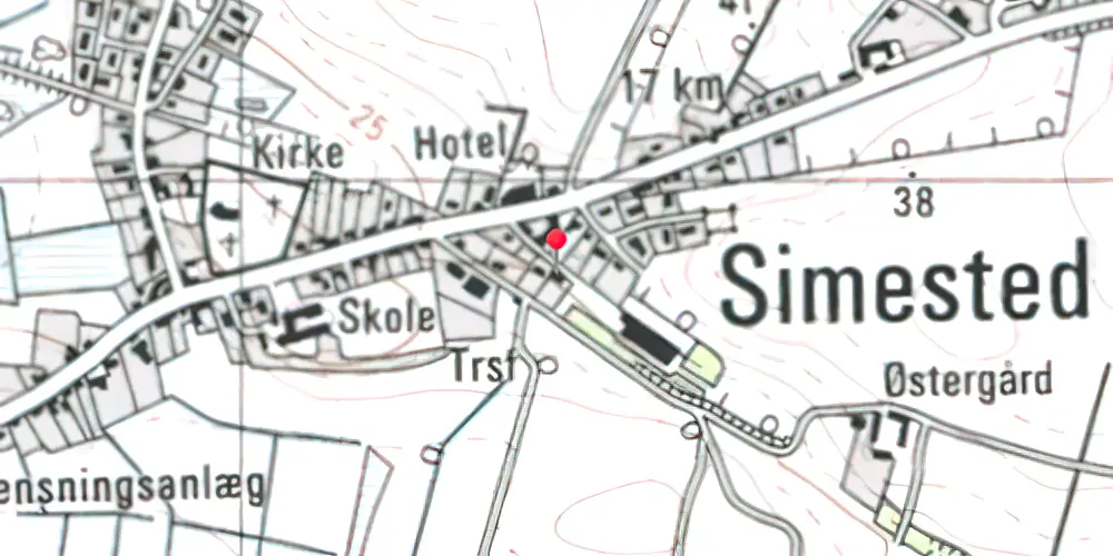 Historisk kort over Simested Station