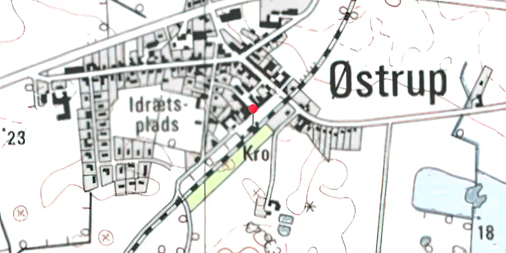 Historisk kort over Østrup Station