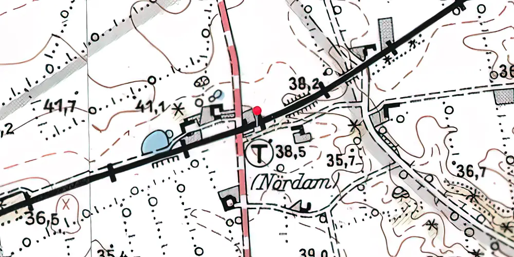 Historisk kort over Nørdam Trinbræt