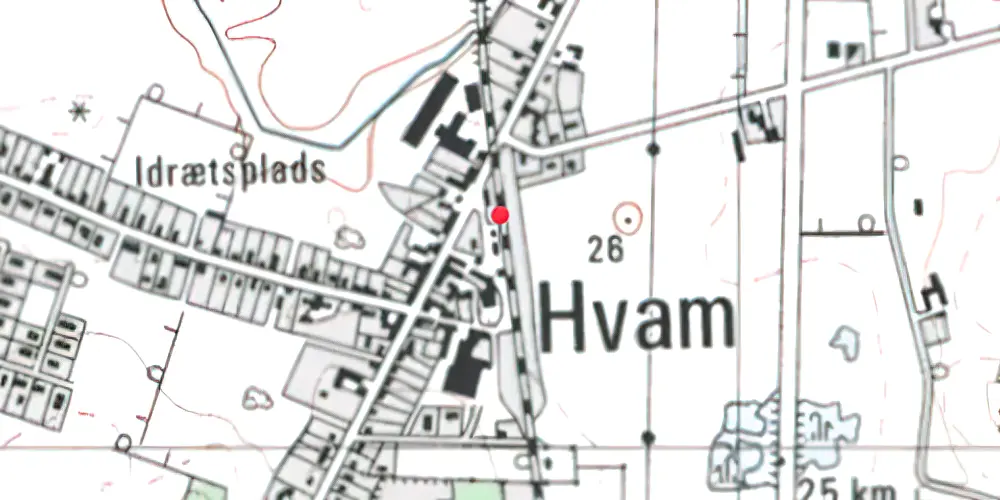 Historisk kort over Hvam Station 