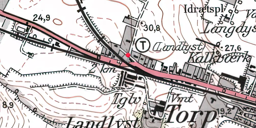 Historisk kort over Landlyst Trinbræt 