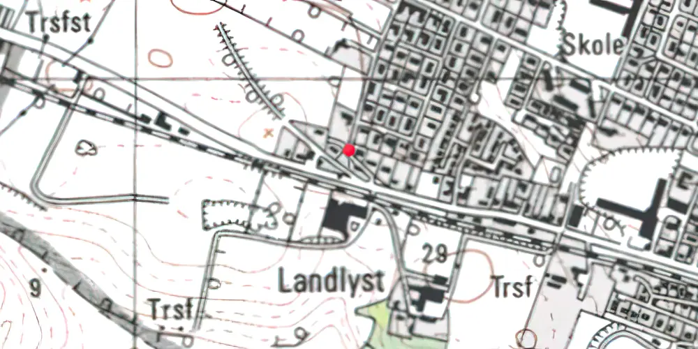 Historisk kort over Landlyst Trinbræt