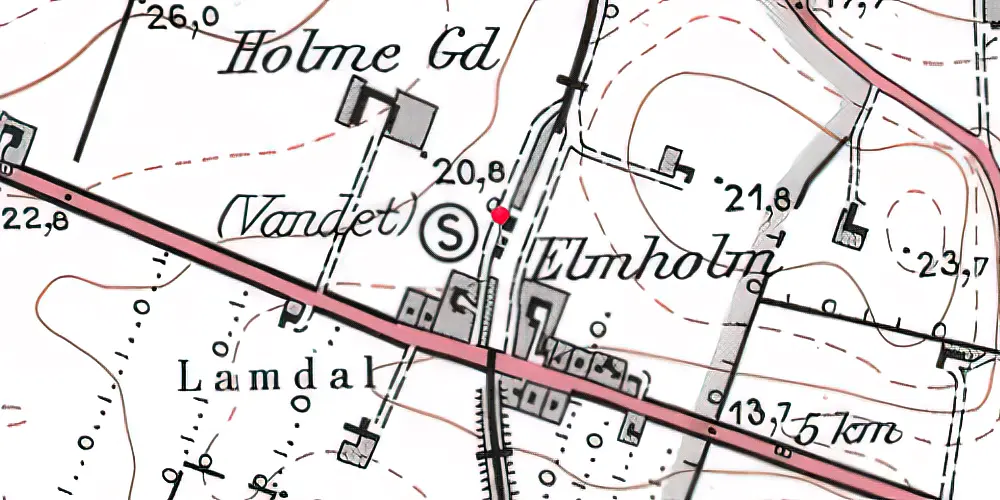 Historisk kort over Vandet Station 