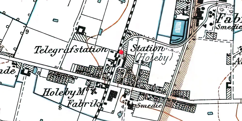 Historisk kort over Holeby Station