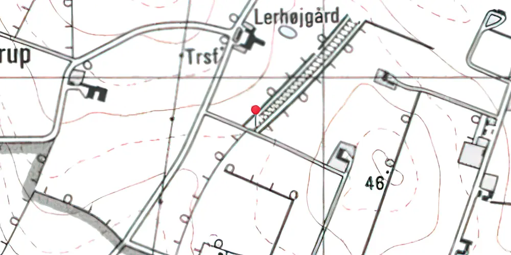 Historisk kort over Havreland Trinbræt 