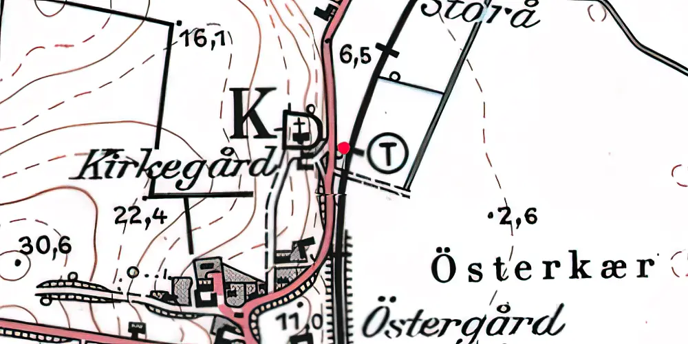 Historisk kort over Kaastrup Trinbræt