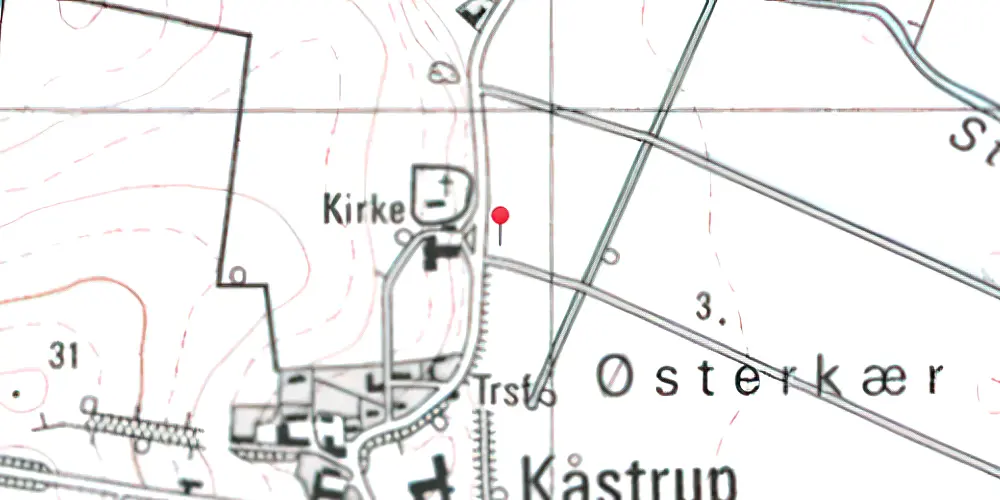 Historisk kort over Kaastrup Trinbræt