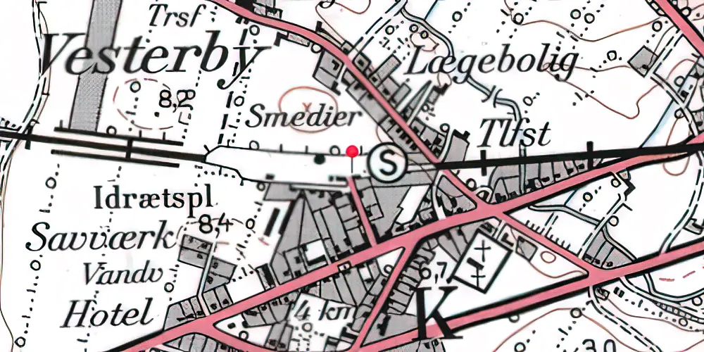 Historisk kort over Østerild Station
