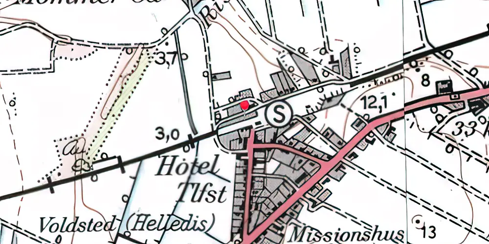 Historisk kort over Vesløs Station 