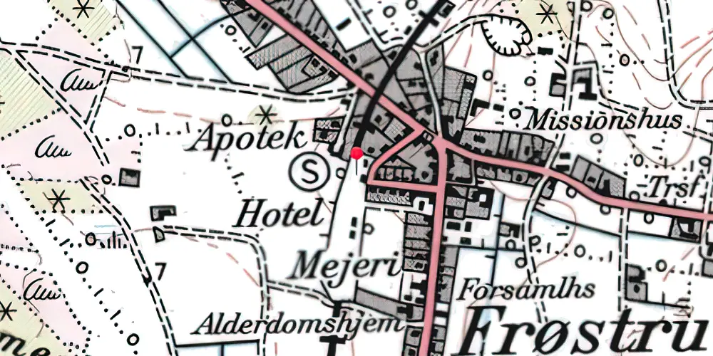 Historisk kort over Frøstrup Station
