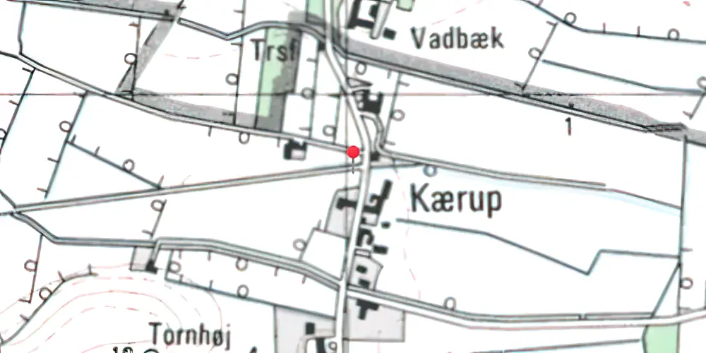 Historisk kort over Kærup Trinbræt