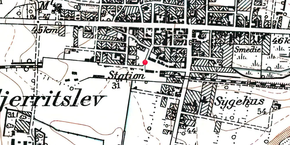 Historisk kort over Fjerritslev Station