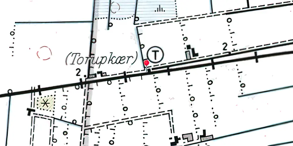 Historisk kort over Torup Kær Trinbræt