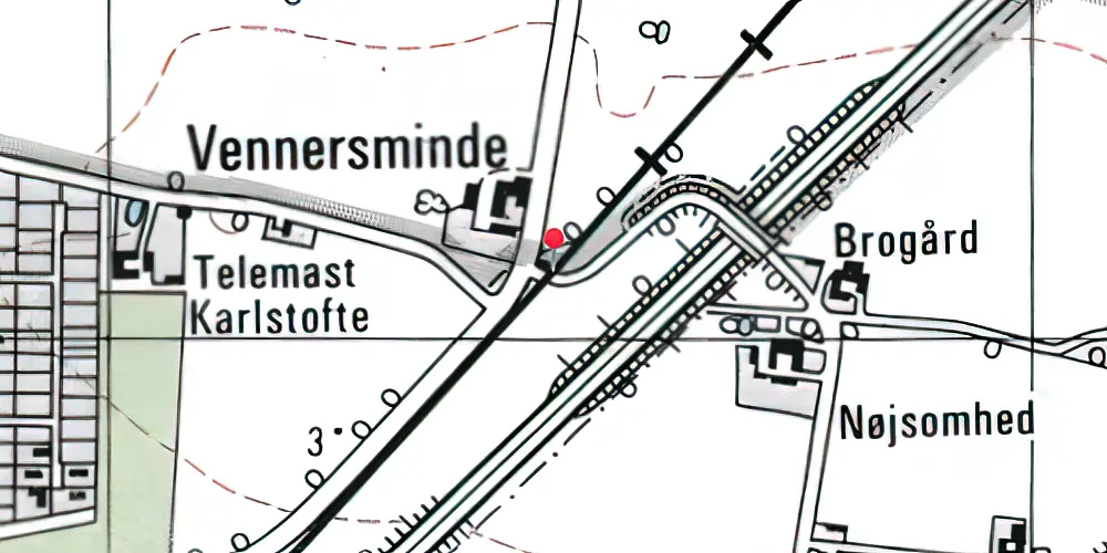 Historisk kort over Vennersminde Trinbræt