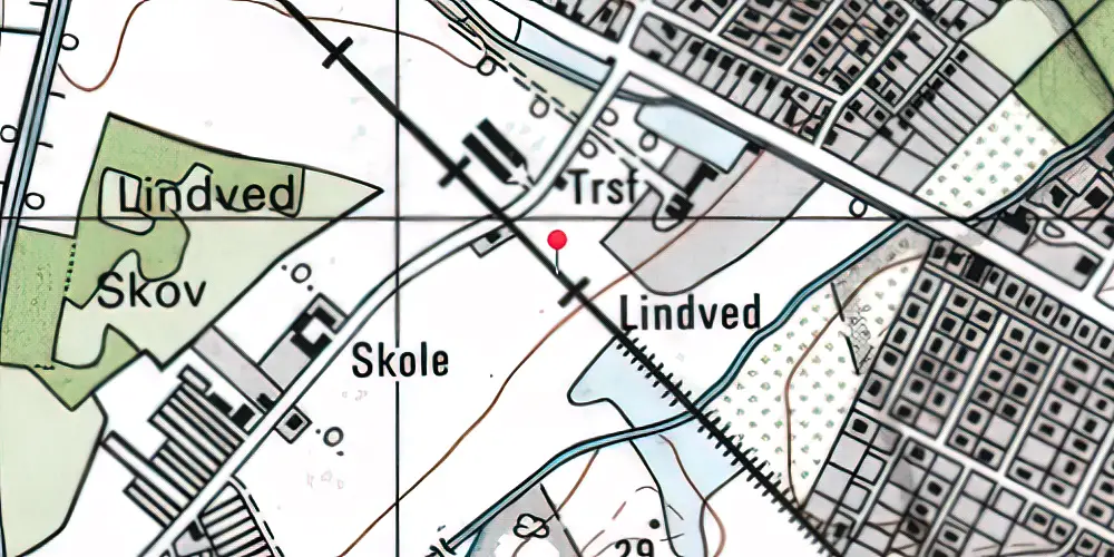 Historisk kort over Lindved Fyn Trinbræt 
