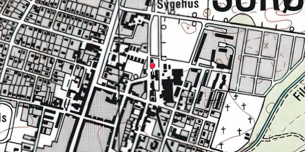 Historisk kort over Sorø By Station 
