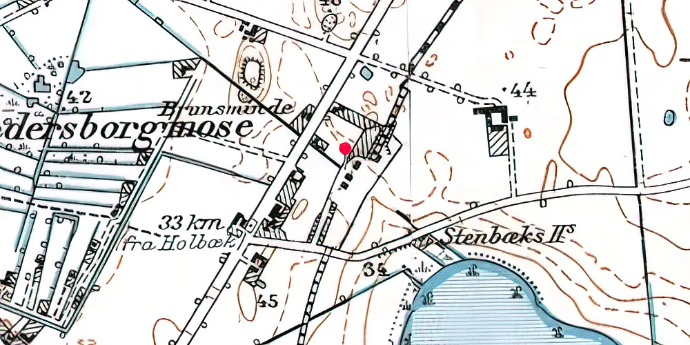 Historisk kort over Pedersborg Station