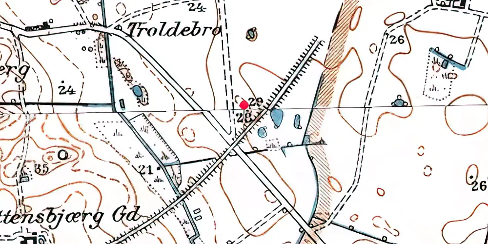 Historisk kort over Rye Trinbræt (uofficielt)