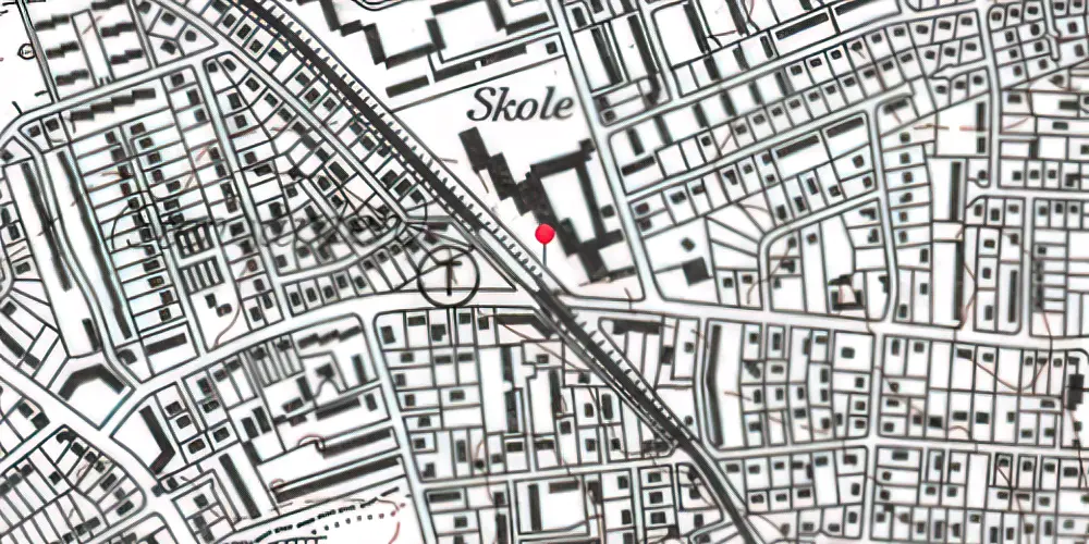 Historisk kort over Stengården Billetsalgssted [1929-1977]