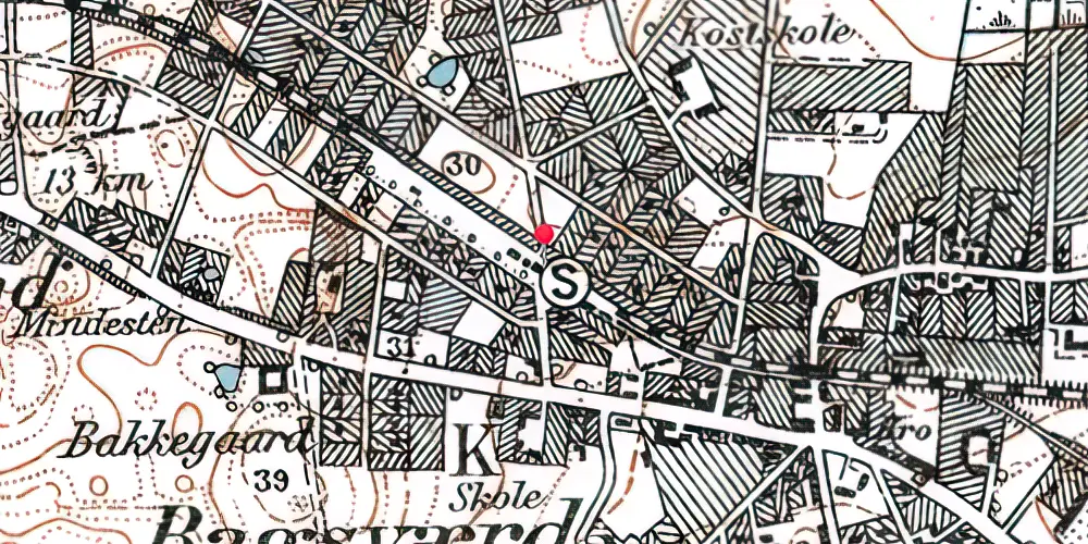 Historisk kort over Bagsværd Station [1906-1977]