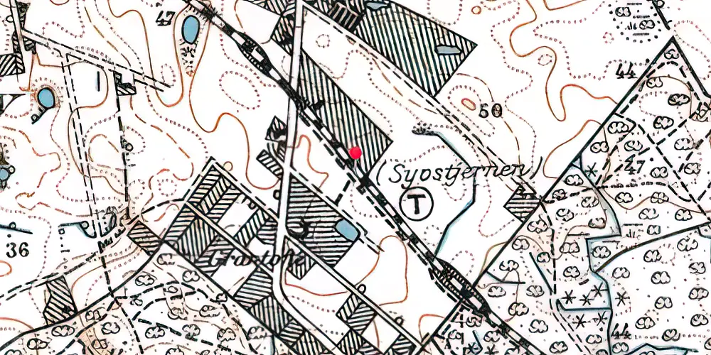 Historisk kort over Syvstjernen Trinbræt [1930-1954]