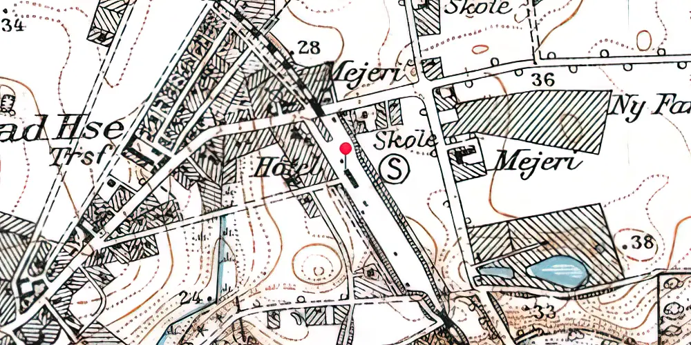 Historisk kort over Farum Station [1906-1977]