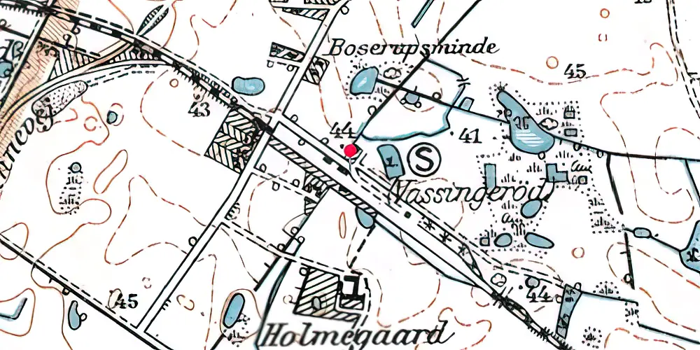 Historisk kort over Vassingerød Station