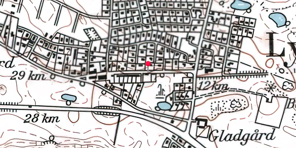 Historisk kort over Lynge Station 