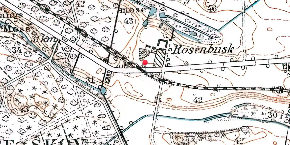 Historisk kort over Uggeløse Skov Trinbræt 