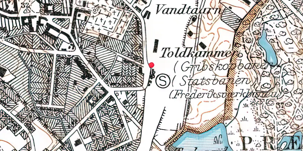 Historisk kort over Hillerød Station
