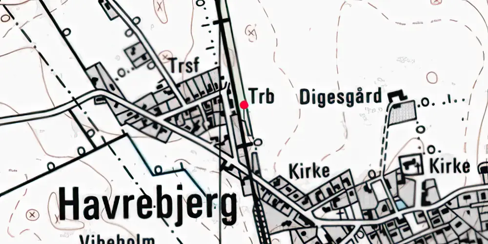 Historisk kort over Havrebjerg Trinbræt