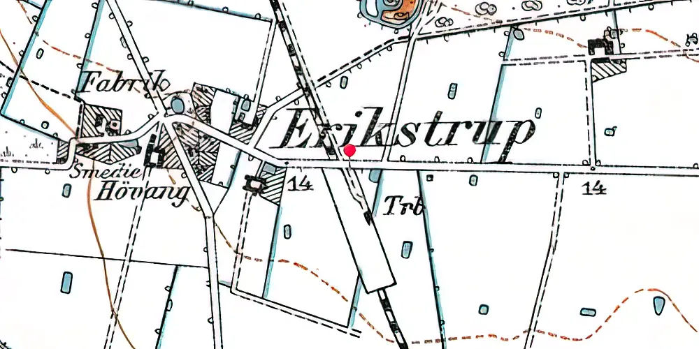 Historisk kort over Erikstrup Trinbræt