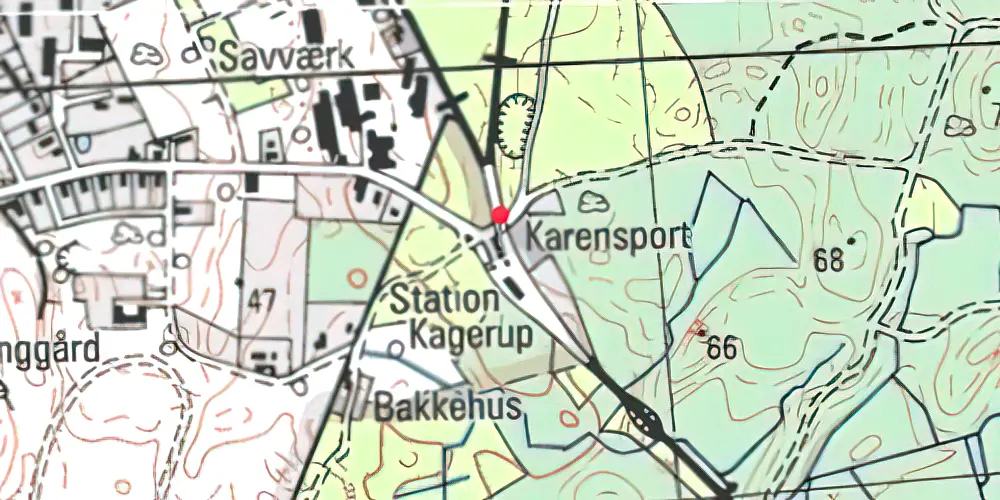 Historisk kort over Kagerup Station
