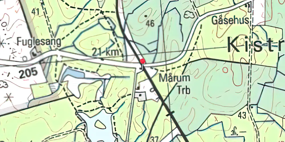 Historisk kort over Mårum Station