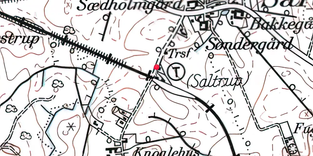 Historisk kort over Saltrup Station 