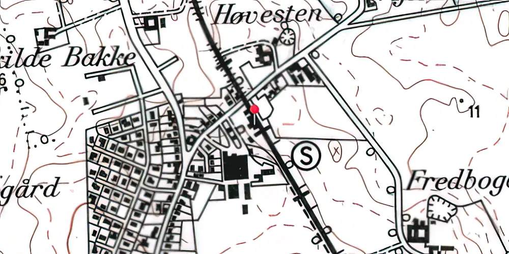 Historisk kort over Græsted Station