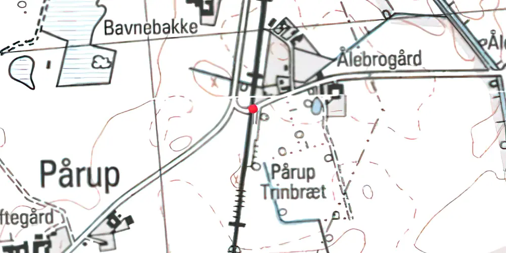 Historisk kort over Pårup Trinbræt