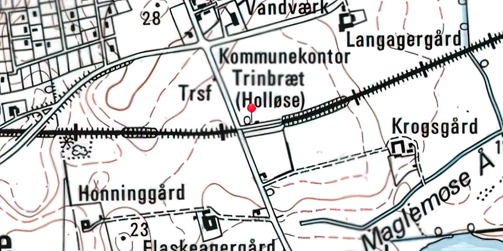 Historisk kort over Holløse Trinbræt