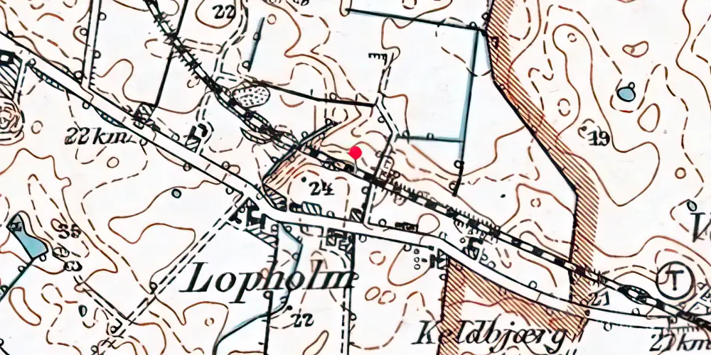 Historisk kort over Vokstrup Trinbræt