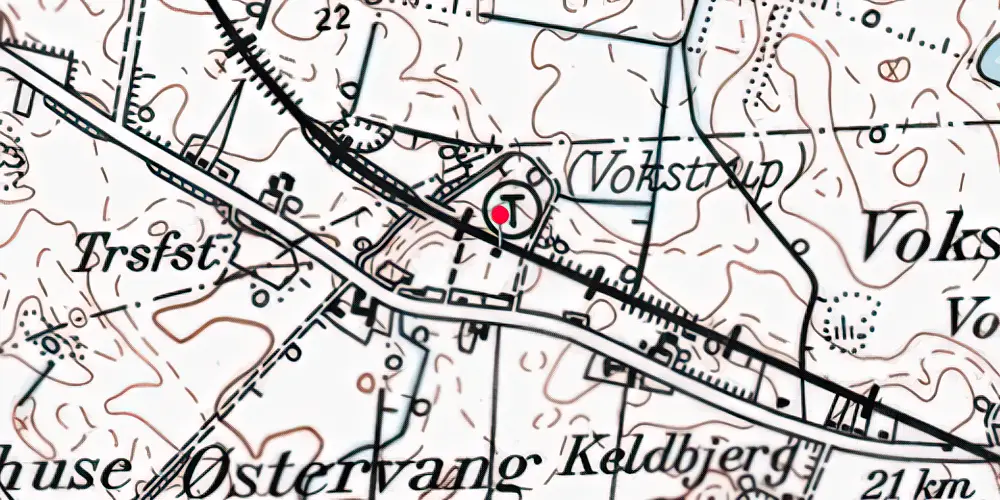 Historisk kort over Vokstrup Trinbræt